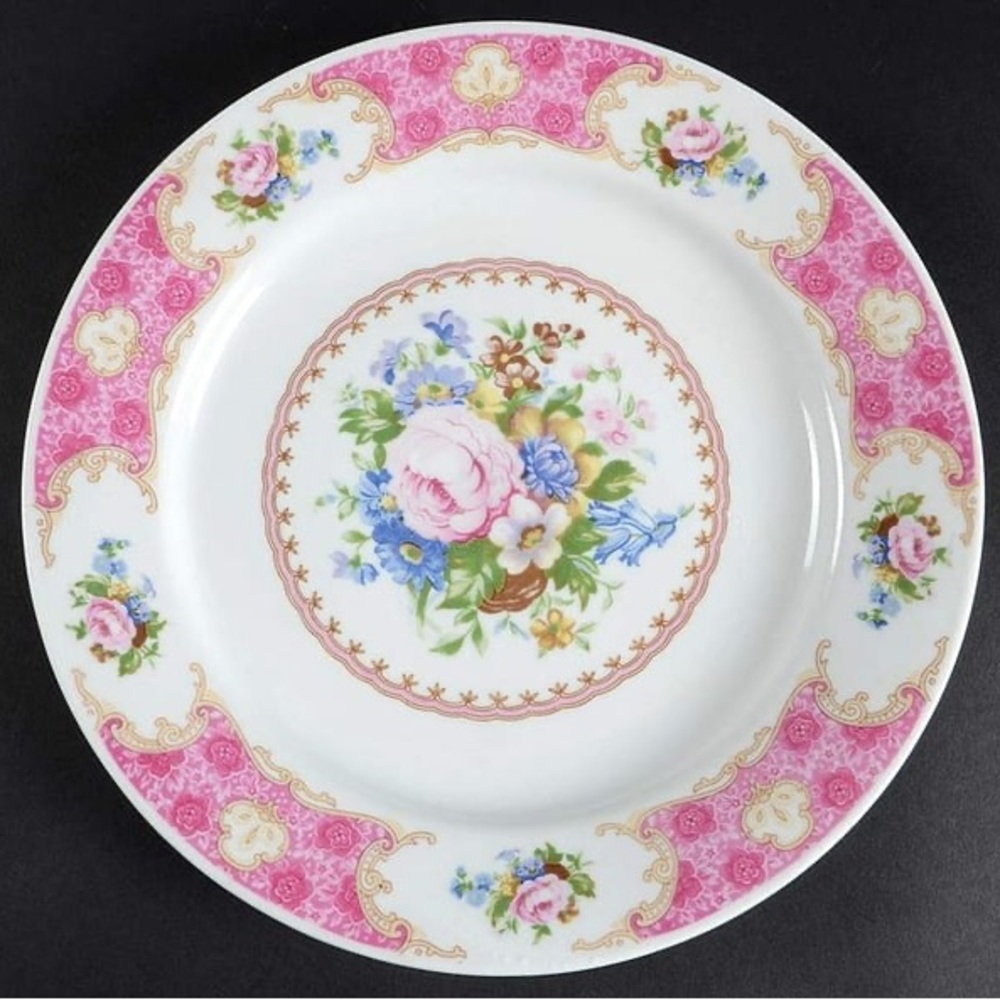 China Porcelain Dinner Plates Pink Roses